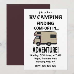 RV-campingavontuur Gelukkige Camper Rven Kaart