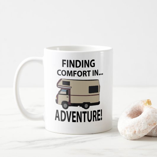 RV-campingavontuur Rving Koffiemok (Met donut)