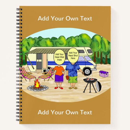 RV Cartoon reisdagboek Notitieboek (Voorkant)