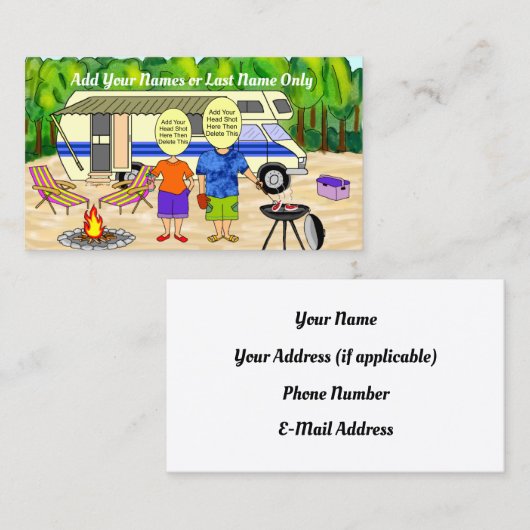 RV CARTOON VISITEKAARTJE (Voorkant / Achterkant)