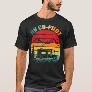 Rv Co-Piloot Retro Vintage Camper Grappig Camping T-shirt