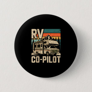 Rv copiloot rv kamperen camper zonsondergang lands ronde button 5,7 cm