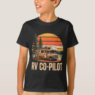 Rv copiloot rv kamperen camper zonsondergang lands t-shirt