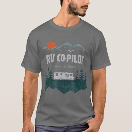 RV CoPilot Camping Motorhome-reisvakantie T-shirt (Voorkant)