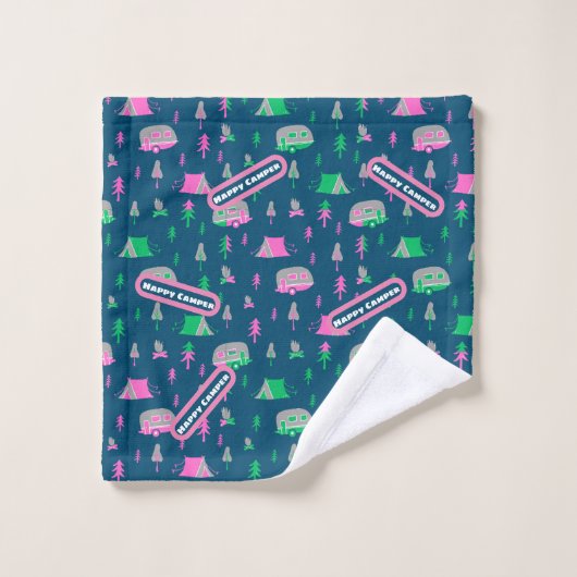 RV en Camping Love Perfect Camping Happy Camper Bad Handdoek (Wasdoekje)