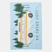 RV ER NOG? Campervan Camping RVing Trees Forest Theedoek (Verticaal)