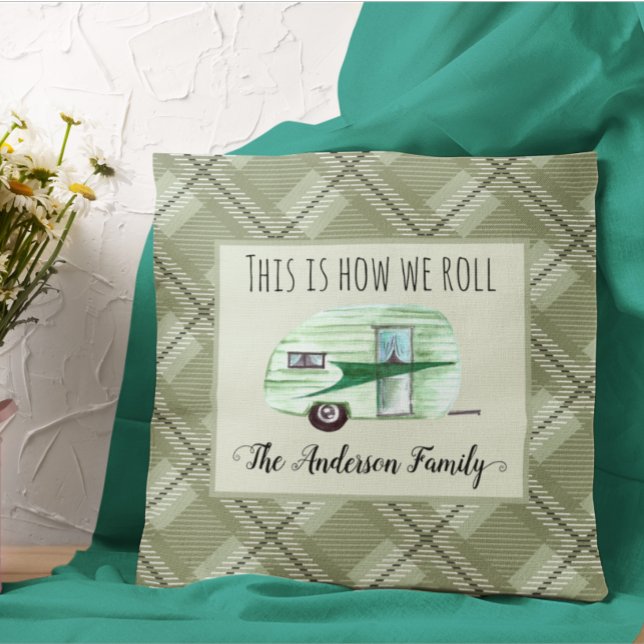 RV foto gepersonaliseerde camper aanhangwagen op m Kussen (Creator heeft geüpload)