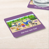 RV Funny Cartoon Kartonnen Onderzetters (Schuin)