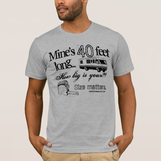 RV-grootte is belangrijk - ! T-shirt (Voorkant)