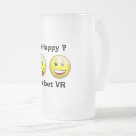 "RV Happy"-Mok Matglas Bierpul (Voorkant rechts)