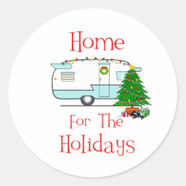 RV Home voor de Feestdagen Ronde Sticker