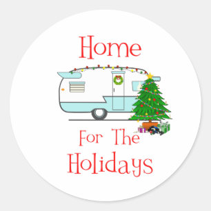 RV Home voor de Feestdagen Ronde Sticker