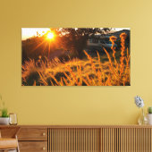 RV in een veld Canvas Afdruk (Insitu (Woonkamer))