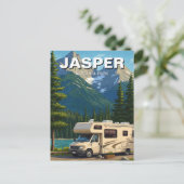 RV in het Jasper National Park in Canada Briefkaart (Staand voorkant)