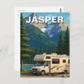 RV in het Jasper National Park in Canada Briefkaart (Voorkant / Achterkant)