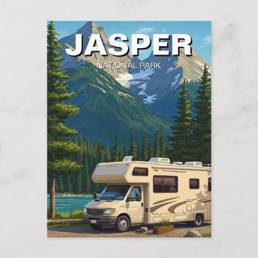 RV in het Jasper National Park in Canada Briefkaart (Voorkant)