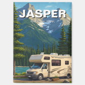 RV in het Jasper National Park in Canada Magneet (Voorkant)