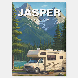 RV in het Jasper National Park in Canada Magneet