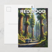 RV in het Redwood National Park Briefkaart (Voorkant / Achterkant)