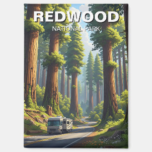 RV in het Redwood National Park Magneet