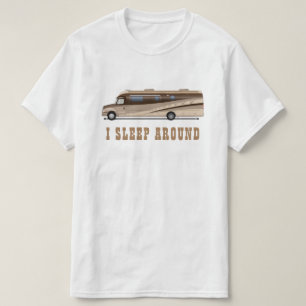 RV-kampeerauto Ik slaap rond grappig elegant T-shirt