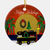 RV-kampeerkerstversiering uit mijn kunst Keramisch Ornament (Voorkant)