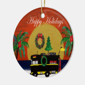 RV-kampeerkerstversiering uit mijn kunst Keramisch Ornament (Links)