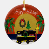 RV-kampeerkerstversiering uit mijn kunst Keramisch Ornament (Achterkant)