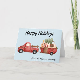 RV Kamperen Caravan Kerstmis Feestdagen Kaart