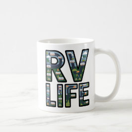 RV Life Adventure Camper Road Trip Typografie Koffiemok