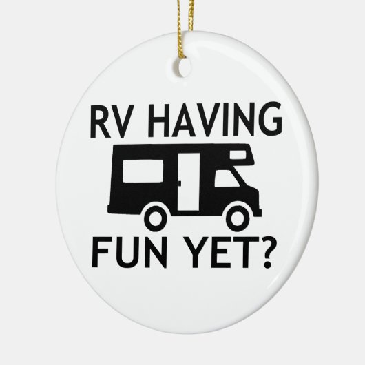 RV met een mooie maar grappige woordspeling Keramisch Ornament (Links)