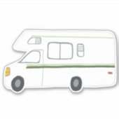 RV Motorhome Camper Cute Tekening Kunst Sticker (Voorkant)