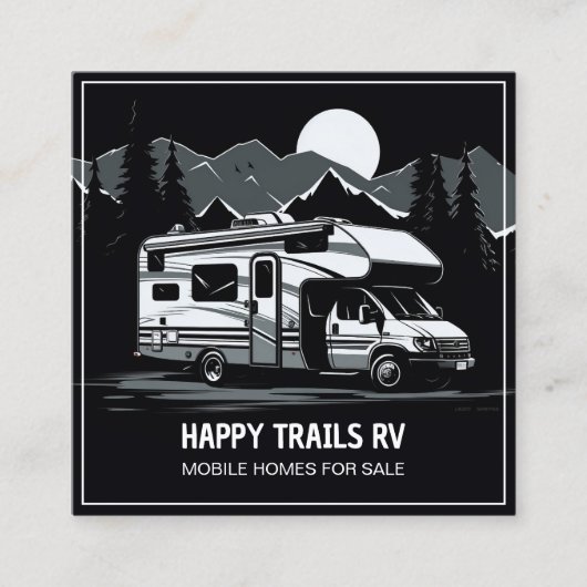 RV Motorhome Custom QR Vierkante Visitekaartje (Voorkant)