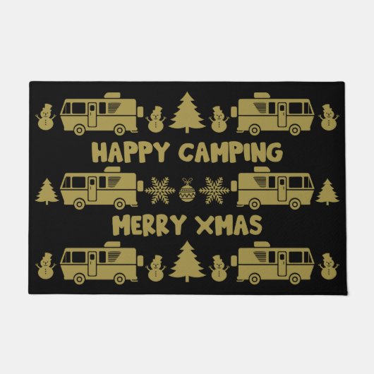 RV Motorhome Kerstdecoratie Deurmat (Voorkant)