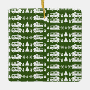 RV Motorhome Kerstdecoratie Keramisch Ornament