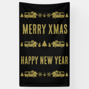 RV Motorhome Kerstdecoratie Spandoek