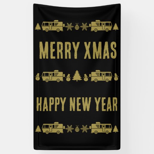 RV Motorhome Kerstdecoratie Spandoek (Verticaal)