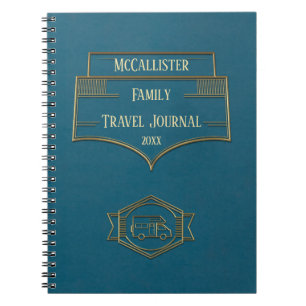 RV Motorhome-reisblad met retro Notitieboek