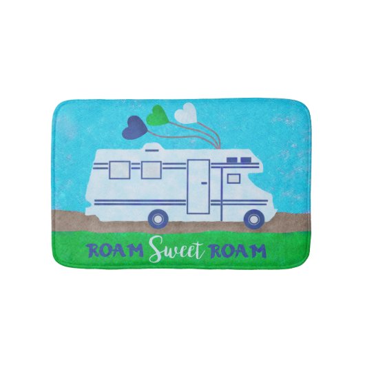 RV Motorhome Roam Sweet Roam Cute Camper Travel Badmat (Voorkant)