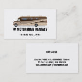 RV Motorhome verhuur en verkoop Visitekaartje (Voorkant / Achterkant)