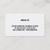 RV Motorhome verhuur en verkoop Visitekaartje (Achterkant)