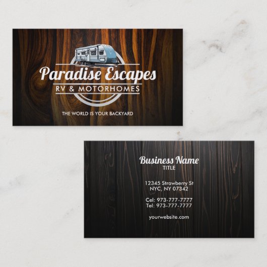  RV Motorhomes camper visitekaartjes (Voorkant / Achterkant)