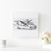 "RV"-ontwerpwandklokken Vierkante Klok (Huis)