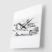 "RV"-ontwerpwandklokken Vierkante Klok (Hoek)