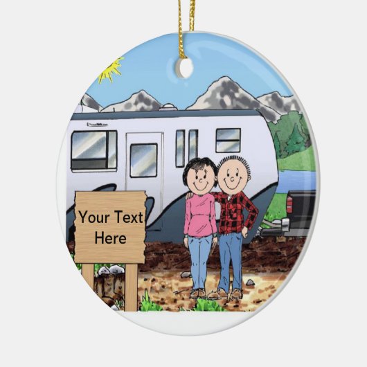 RV-overs - "Bumper Pull Trailer" Keramisch Ornament (Links)