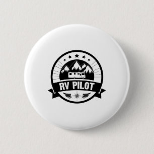 Rv Piloot Grappige Motorhome Rv Reizen Voor Mannen Ronde Button 5,7 Cm