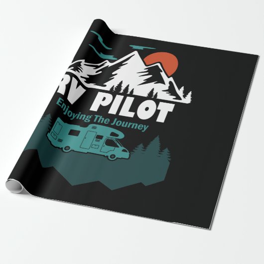 RV Pilot Camping Motorhome Travel Vacation Gift Cadeaupapier (Uitgerold)