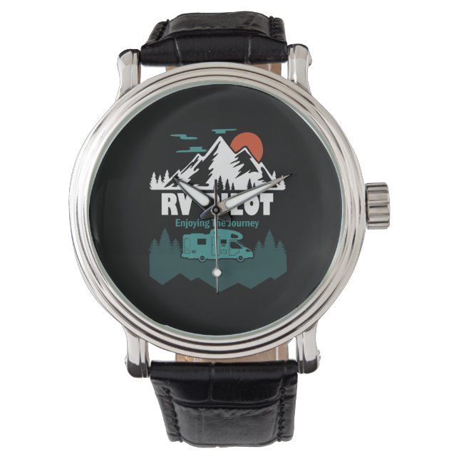 RV Pilot Camping Motorhome Travel Vacation Gift Horloge (Voorkant)