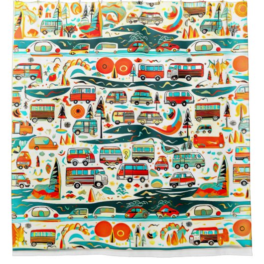 RV-reizen Douchegordijn (Voorkant)