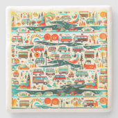 RV-reizen Stenen Onderzetter (Voorkant)